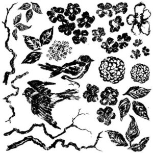 Birds and Branches Decor Stamps by Iron Orchid Design